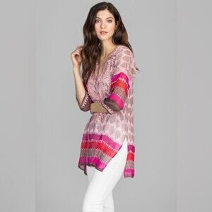 AMAYA ALLEGRA 100% SILK GEORGETTE TUNIC
Hand Embroidered & Printed 40 MEDIUM /LG